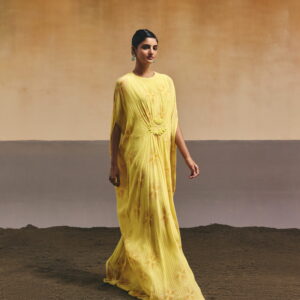 Yellow Dragonfly Printed Kaftan