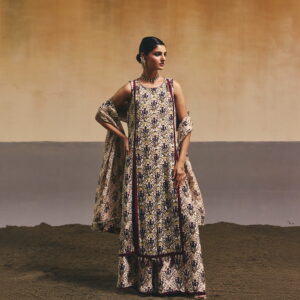 White Iris Printed Kurta Set